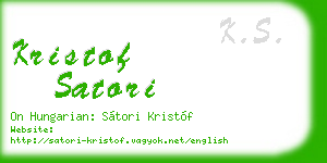 kristof satori business card